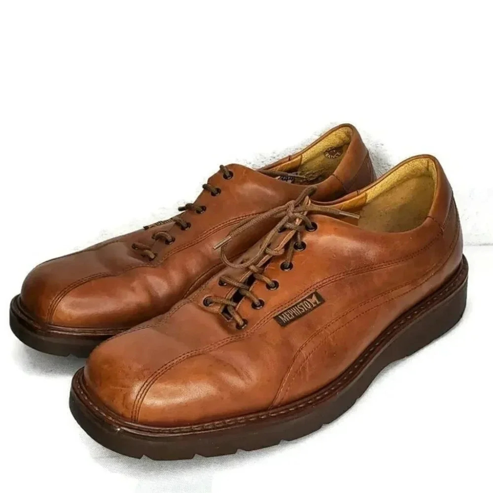 Mephisto Men's Brown Leather Lace-Up Casual Shoes